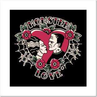 Monster Love - Tattoo Inspired graphic Posters and Art